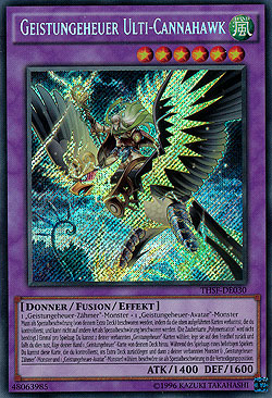 Yu-Gi-Oh! THSF-DE030 Geistungeheuer Ulti-Cannahawk 1. Auflage – Inkl. GWINDI Schutzhülle
