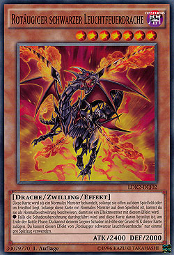 Rotäugiger schwarzer Leuchtfeuerdrache