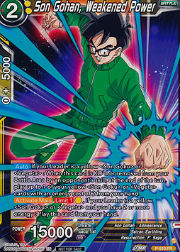 Son Gohan, Weakened Power