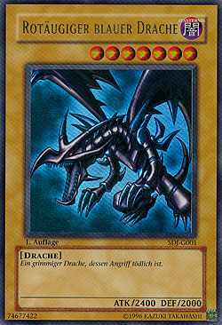 Rotäugiger blauer Drache