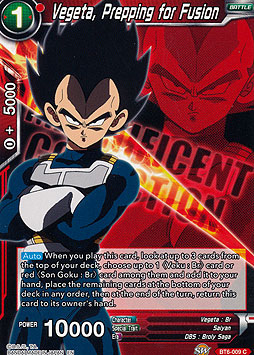 Vegeta, Prepping for Fusion