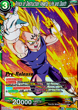 Prince of Destruction Vegeta, Life and Death