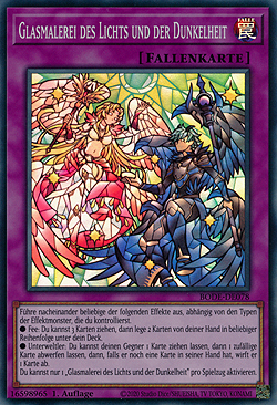 Glasmalerei des Lichts und der Dunkelheit