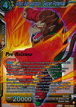 Great Ape Bardock, Saiyan Potential