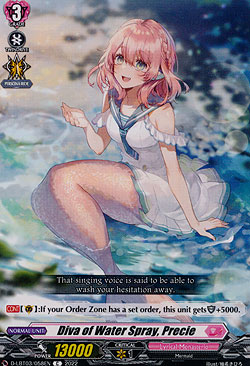 Diva of Water Spray, Precie