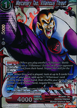 Mercenary Tao, Villainous Threat