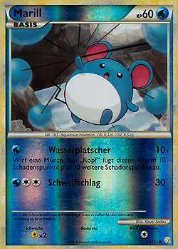 POKEMON HEARTGOLD SOULSILVER 74//123 Marill-Reverse Holo tedesco