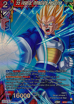 SS Vegeta, Immediate Response