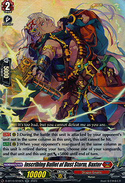 Inscribing Bullet of Dust Storm, Baxter