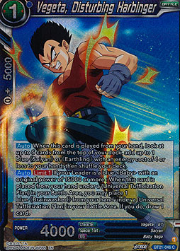 Vegeta, Disturbing Harbinger