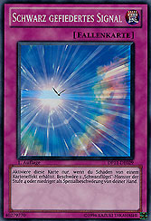 Schwarz gefiedertes Signal