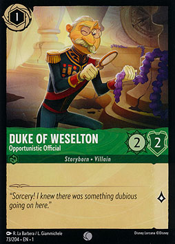 Duke of Weselton - Opportunistic Official