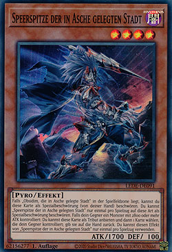 Speerspitze der in Asche gelegten Stadt