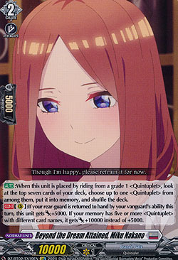 Beyond the Dream Attained, Miku Nakano