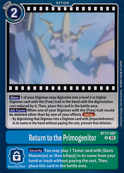 Return to the Primogenitor