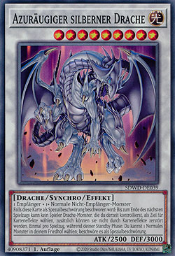 Azuräugiger silberner Drache