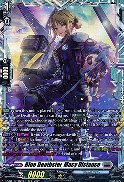 Blue Deathster, Macy Distance