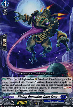 Rising Occasion, Gear Frog